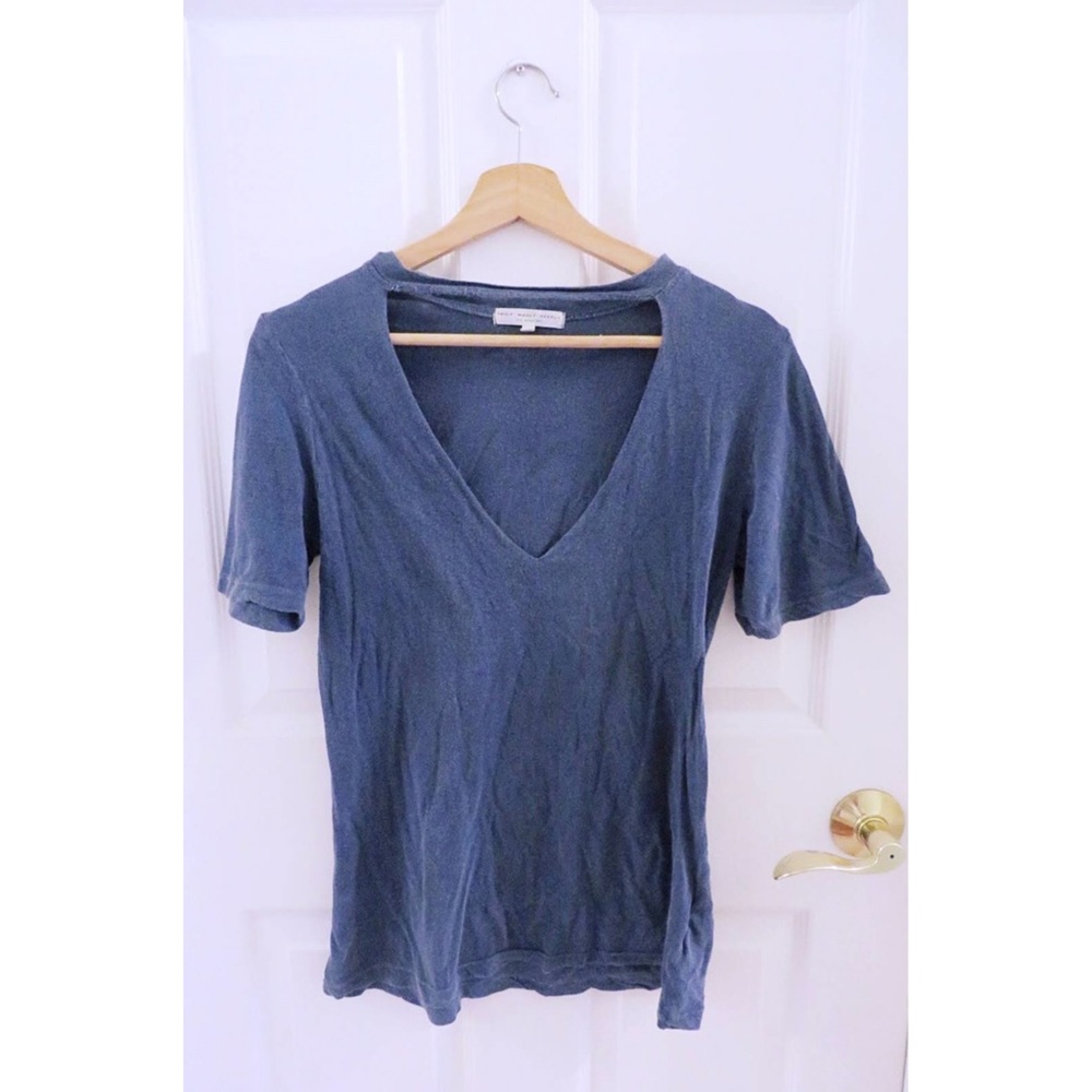 Blue Choker Shirt Top
